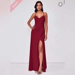 Azazie Eilish Dress in Burgundy, Size A12